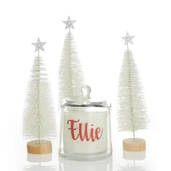 Personalised Clear Scented Christmas Candle with Glass Cloche Store