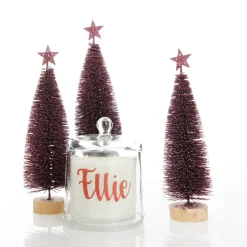 Personalised Clear Scented Christmas Candle with Glass Cloche Store