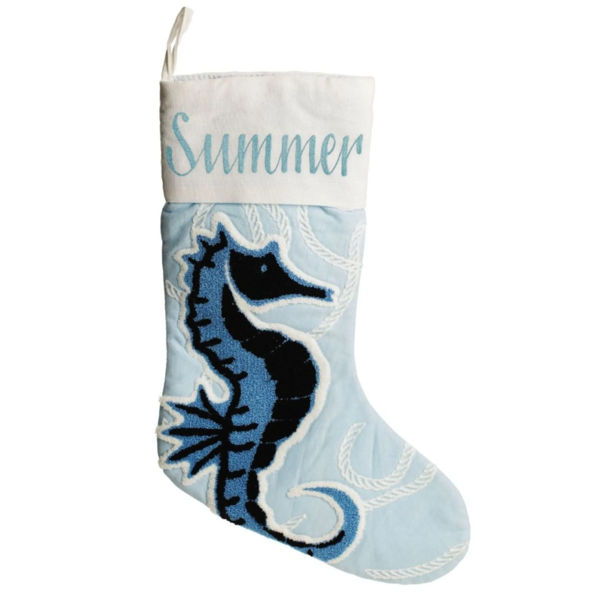 Personalised Coastal Seahorse Christmas Stocking Outlet