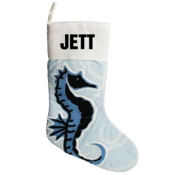 Personalised Coastal Seahorse Christmas Stocking Outlet