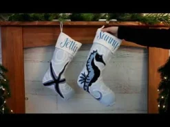 Personalised Coastal Seahorse Christmas Stocking Outlet