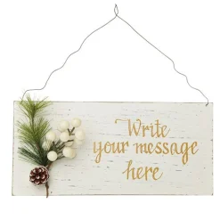 Personalised Country Christmas Wood Plaque with White Berry Fashion