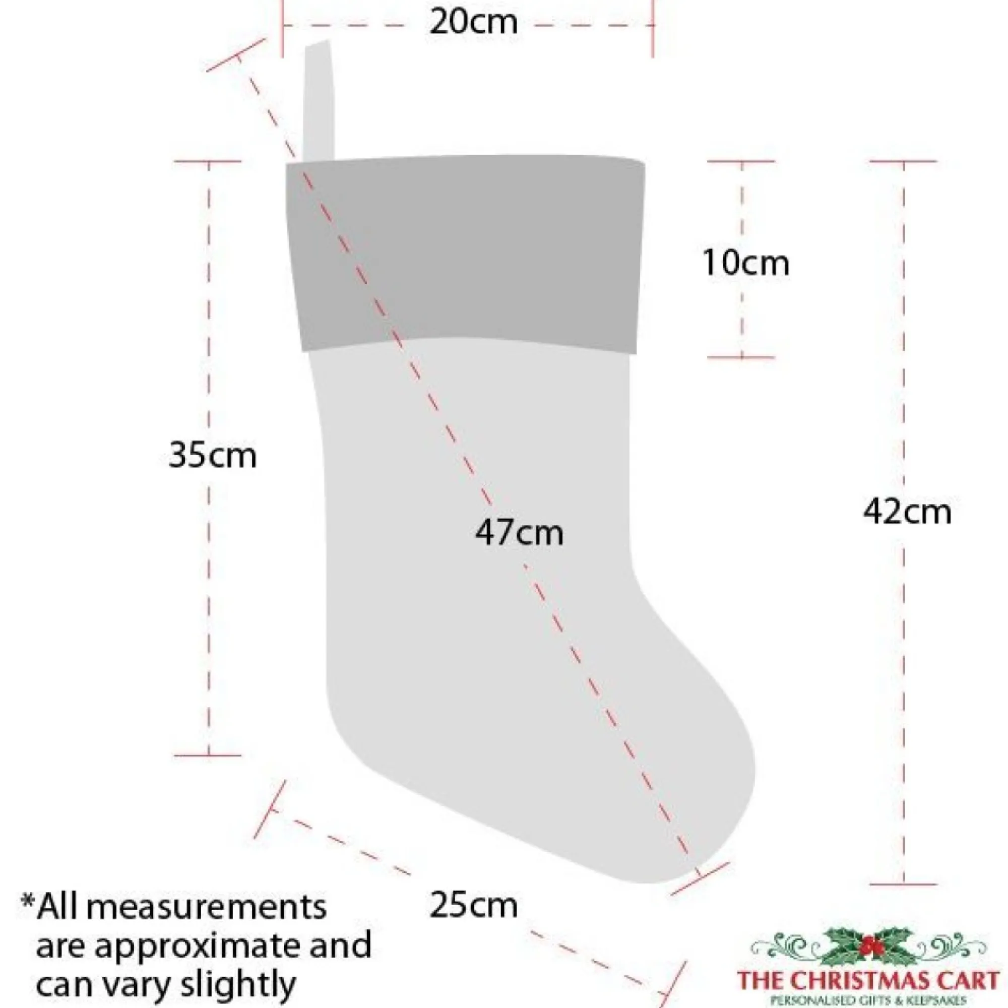 Personalised Dark Red Velvet Christmas Stocking New