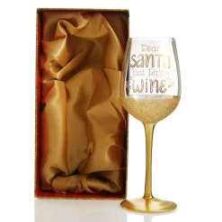 Personalised Dear Santa Just Bring Christmas Wine Glass Fashion
