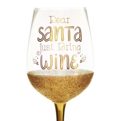 Personalised Dear Santa Just Bring Christmas Wine Glass Fashion