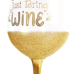 Personalised Dear Santa Just Bring Christmas Wine Glass Fashion