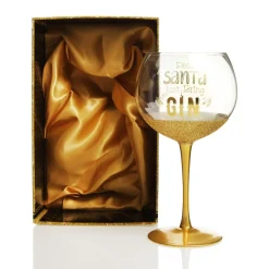 Personalised Dear Santa Just Bring Gin Large Christmas Wine Glass Clearance