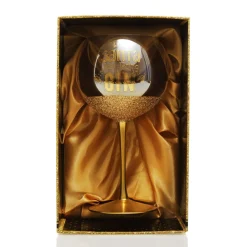 Personalised Dear Santa Just Bring Gin Large Christmas Wine Glass Clearance