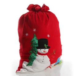 Personalised Deluxe Velvet Snowman Sack Best