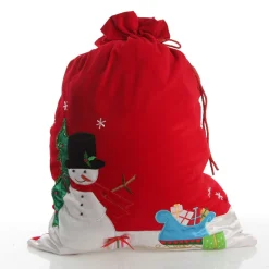 Personalised Deluxe Velvet Snowman Sack Best