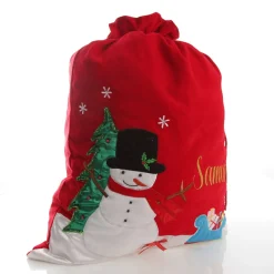 Personalised Deluxe Velvet Snowman Sack Best