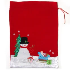 Personalised Deluxe Velvet Snowman Sack Best