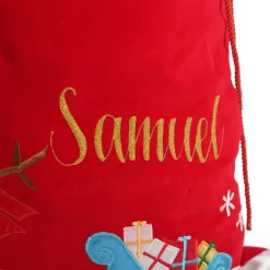Personalised Deluxe Velvet Snowman Sack Best