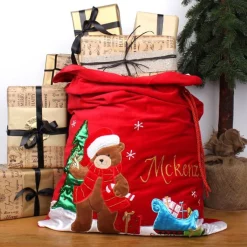 Personalised Deluxe Velvet Teddy Sack Cheap