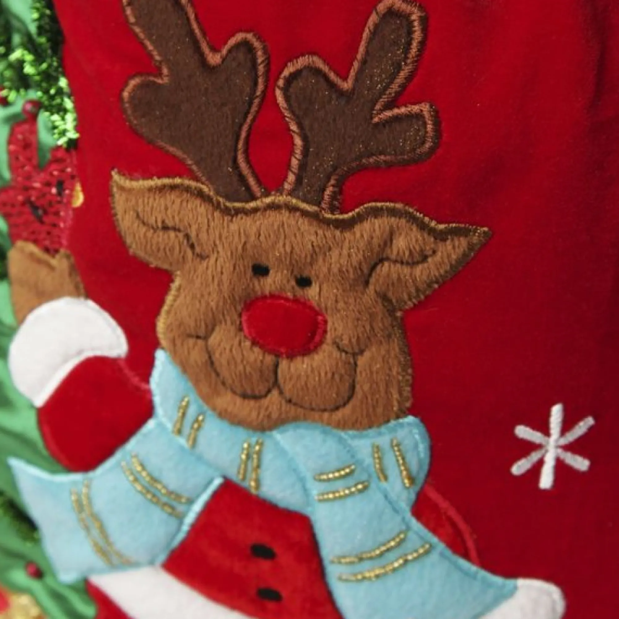 Personalised Deluxe Velvet Reindeer Sack New