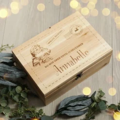 Personalised Do Not Open Wooden Christmas Eve Box Hot
