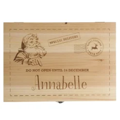 Personalised Do Not Open Wooden Christmas Eve Box Hot