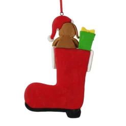 Personalised Dog in Santa Boot Christmas Decoration Flash Sale