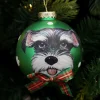 Personalised Dog with Bow Tie Green Christmas Bauble Online