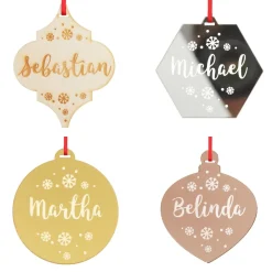 Personalised Etched Finial Christmas Decoration Clearance