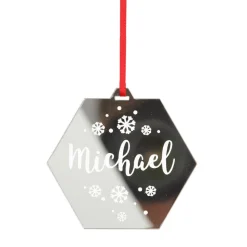 Personalised Etched Hexagon Christmas Decoration Shop