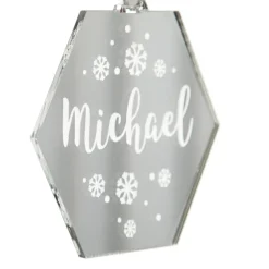 Personalised Etched Hexagon Christmas Decoration Shop