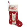 Personalised Fluffy Girl Llama Red Christmas Stocking Clearance