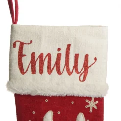 Personalised Fluffy Girl Llama Red Christmas Stocking Clearance