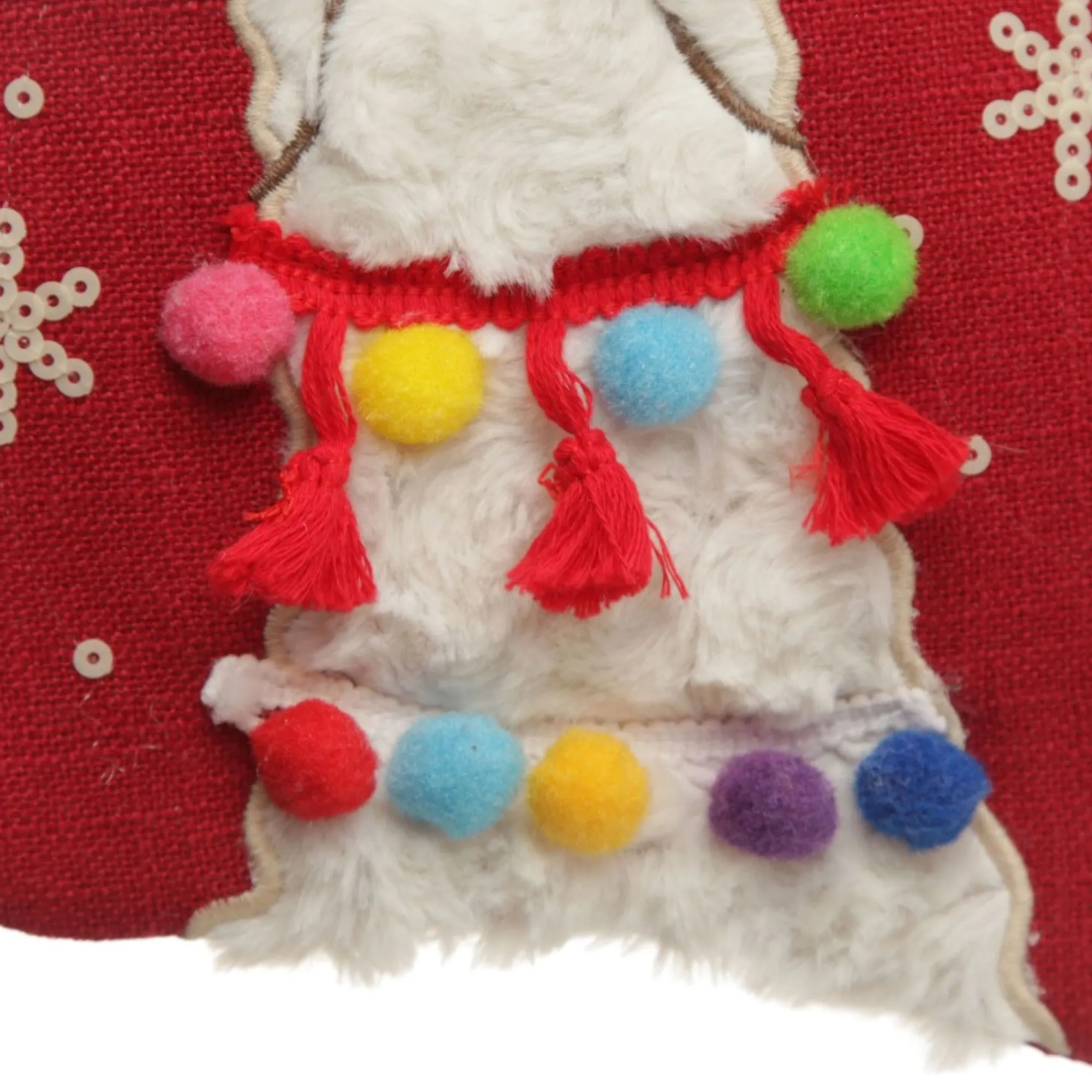 Personalised Fluffy Girl Llama Red Christmas Stocking Clearance