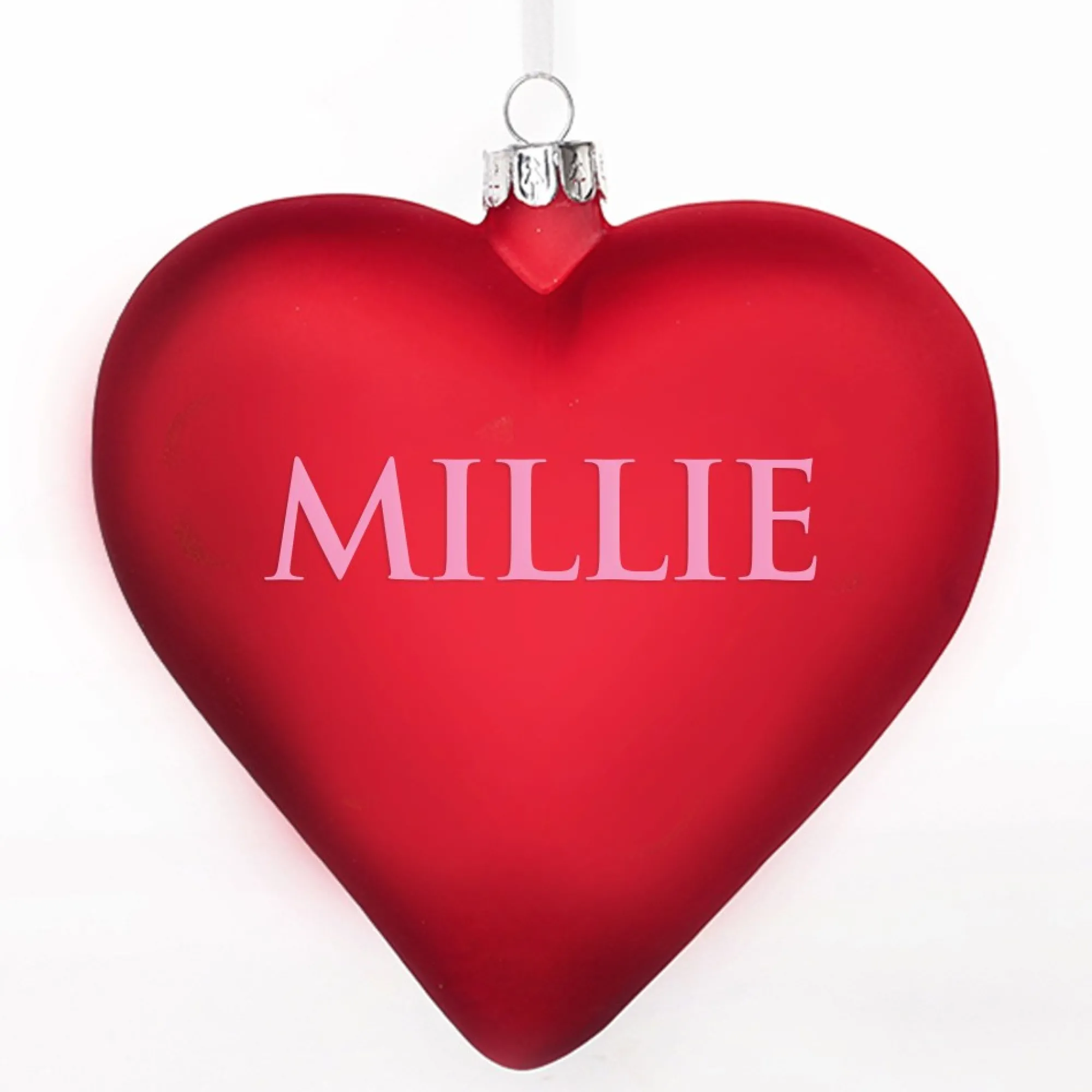 Personalised Frosted Red Glass Heart Best