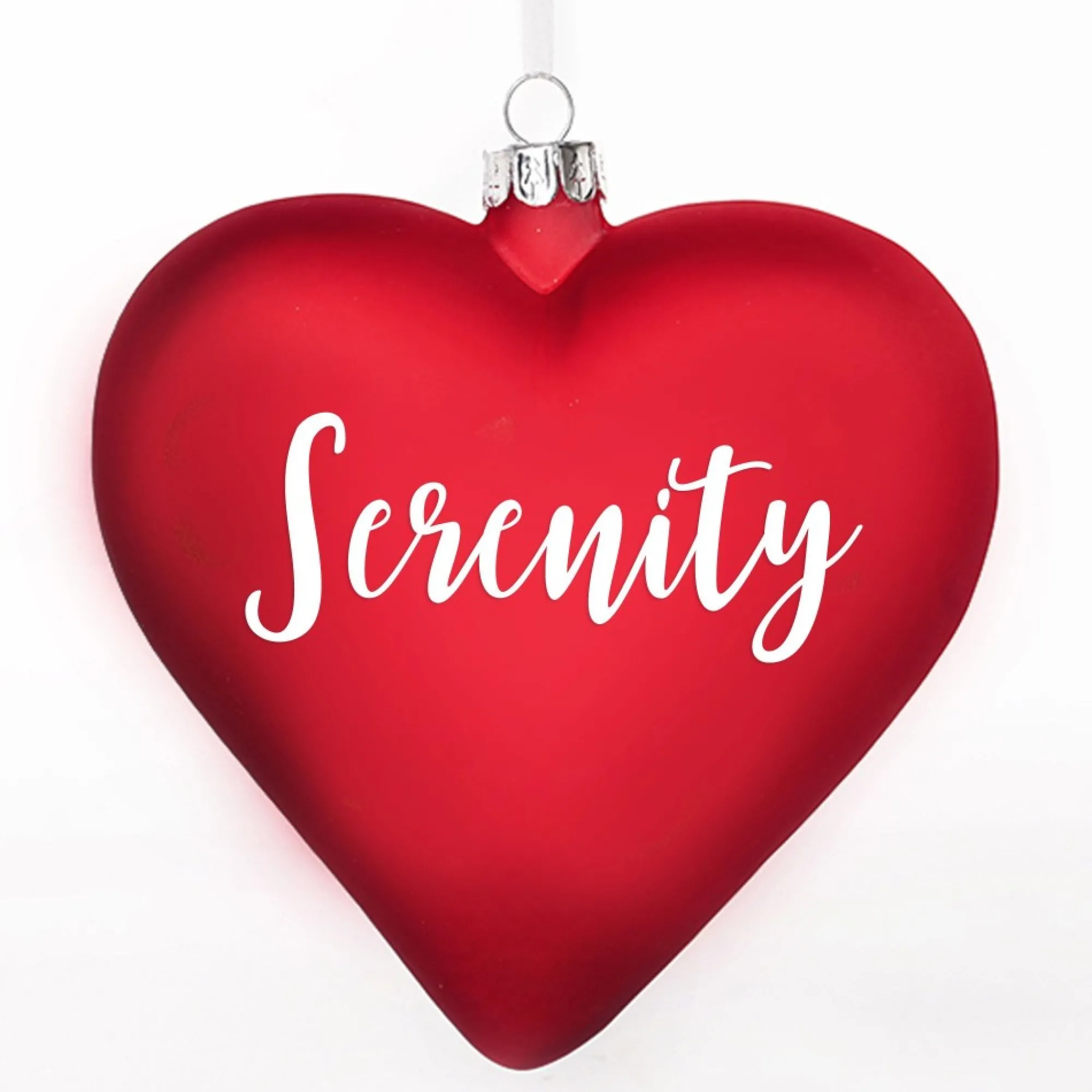 Personalised Frosted Red Glass Heart Best