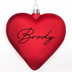 Personalised Frosted Red Glass Heart Best