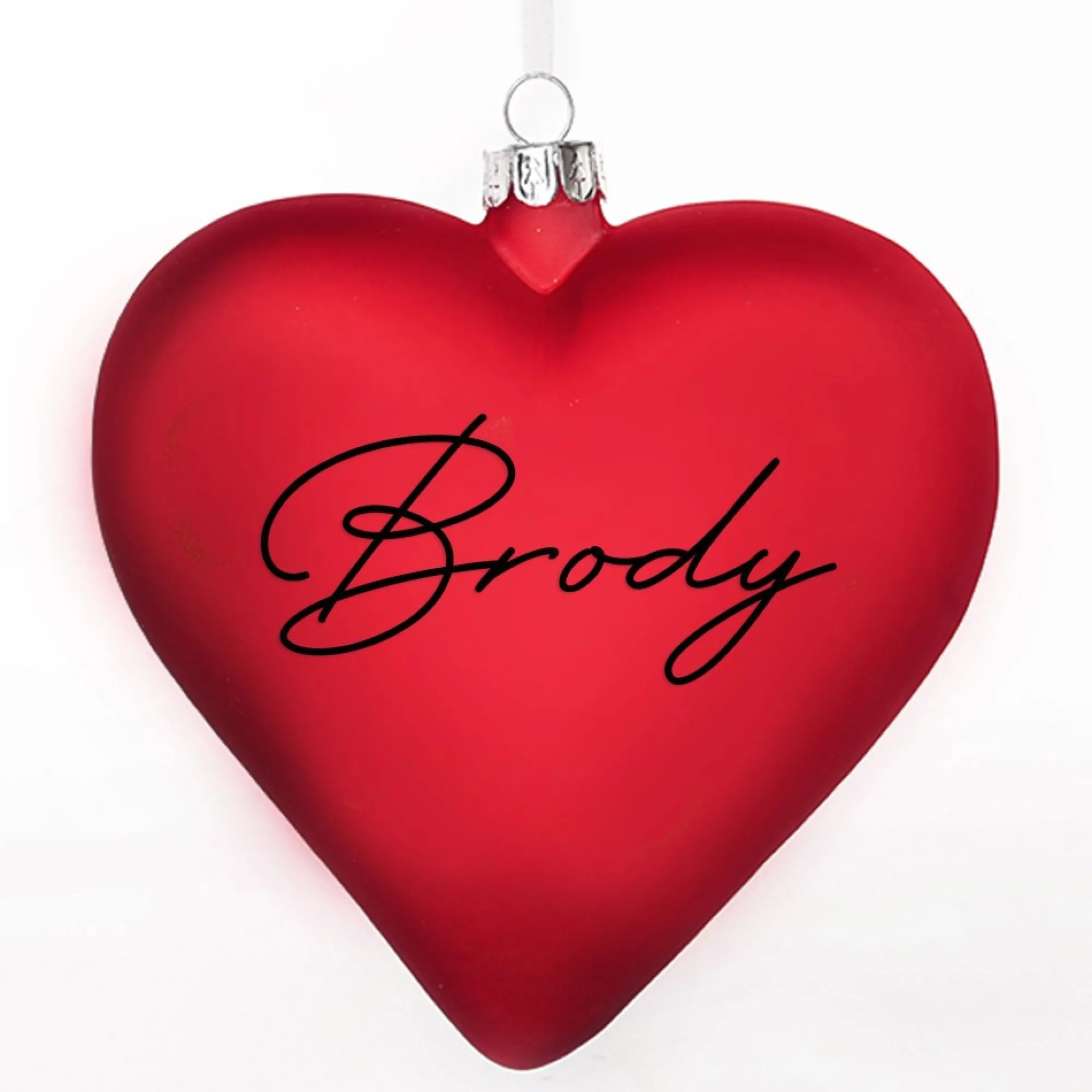 Personalised Frosted Red Glass Heart Best