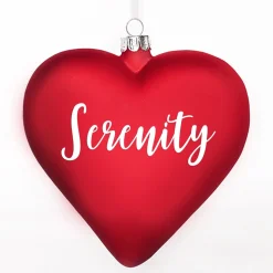 Personalised Frosted Red Glass Heart Fashion