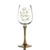 Personalised 'Get into the Christmas Spirits' Wine Glass - Gold Stem Shop