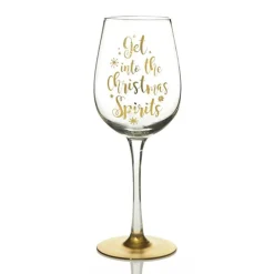 Personalised 'Get into the Christmas Spirits' Wine Glass Online