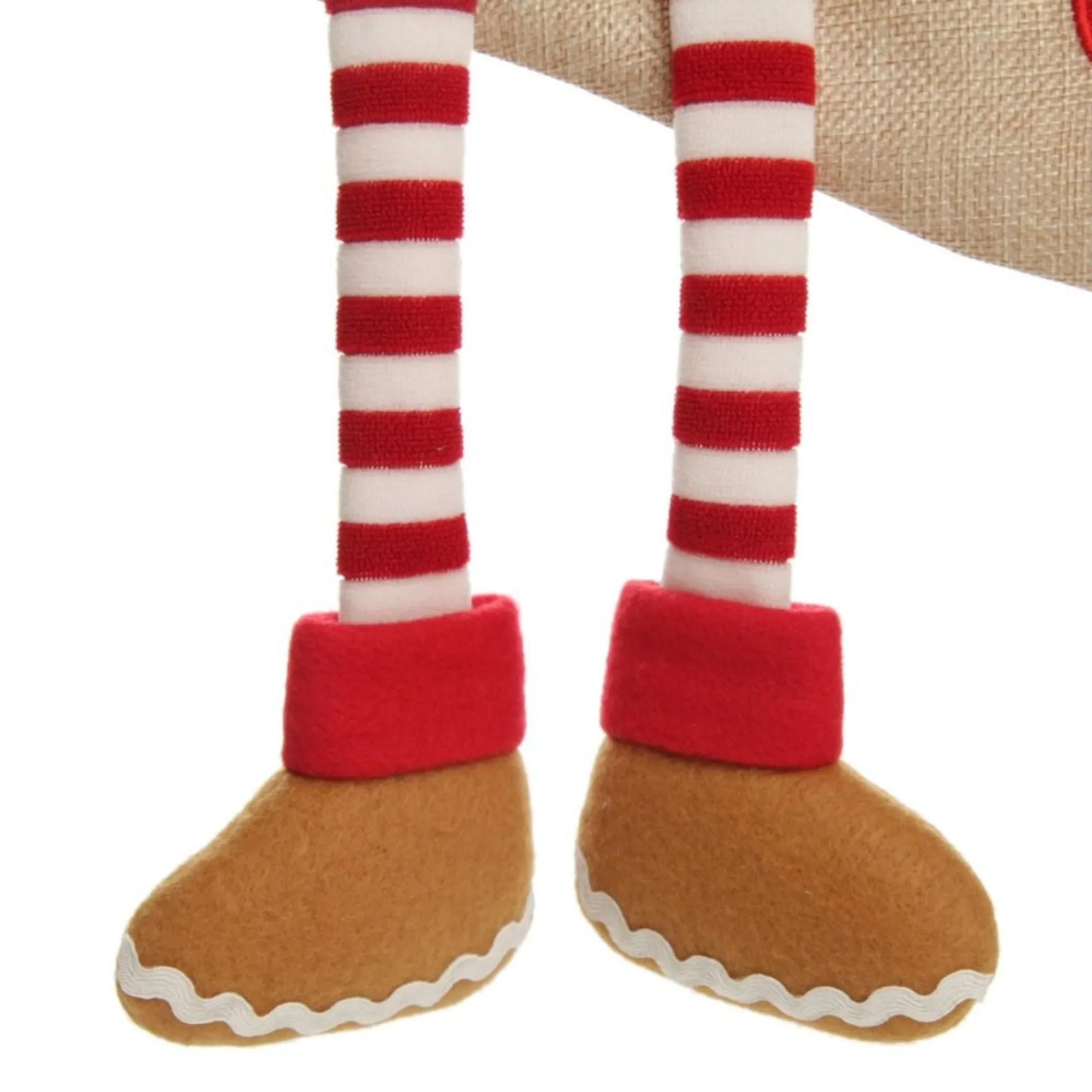 Personalised Gingerbread Boy Christmas Stocking with Dangly Legs Hot