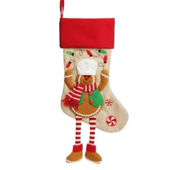 Personalised Gingerbread Boy Christmas Stocking with Dangly Legs Hot