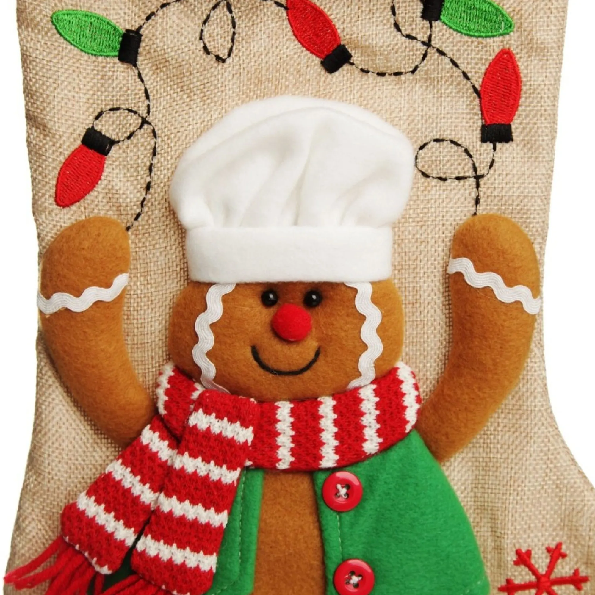 Personalised Gingerbread Boy Christmas Stocking with Dangly Legs Hot