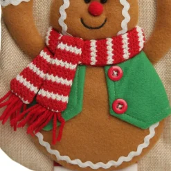 Personalised Gingerbread Boy Christmas Stocking with Dangly Legs Hot