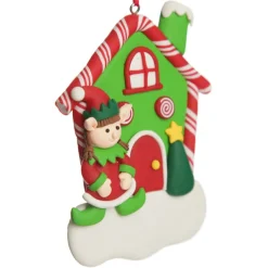 Personalised Gingerbread House Decoration with Girl Elf Flash Sale