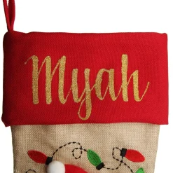 Personalised Girl Elf Christmas Stocking with Dangly Legs Cheap