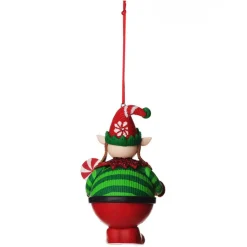 Personalised Girl Elf with Lollipop Christmas Ornament Outlet
