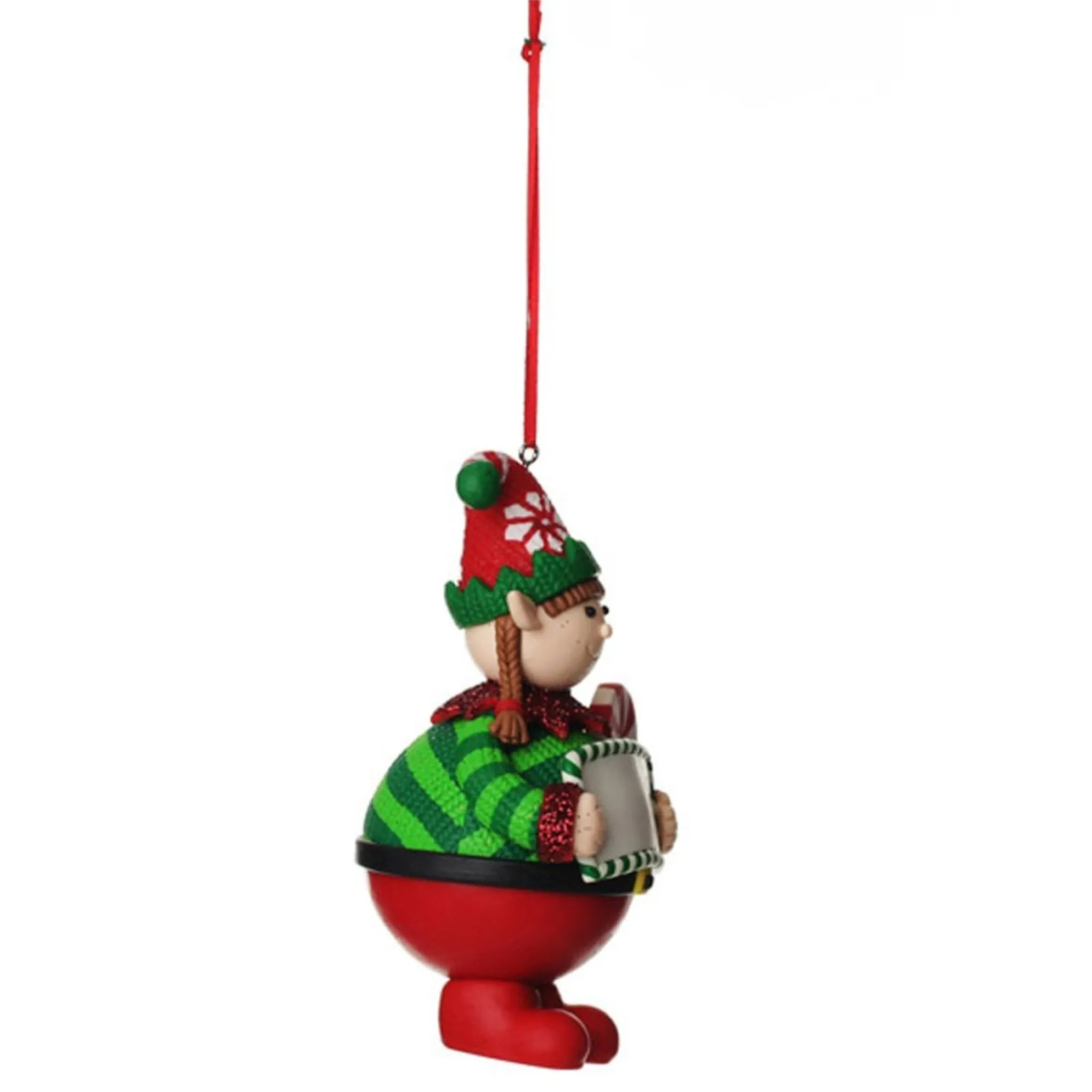 Personalised Girl Elf with Lollipop Christmas Ornament Outlet