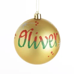 Personalised Gold Shatterproof Christmas Bauble Cheap
