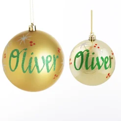 Personalised Gold Shatterproof Christmas Bauble Cheap