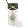 Personalised Green and Gold Mistletoe Christmas Stocking Best Sale