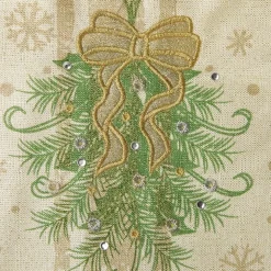 Personalised Green and Gold Mistletoe Christmas Stocking Best Sale