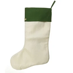 Personalised Green and Gold Poinsettia Christmas Stocking Best Sale