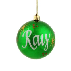 Personalised Green Shatterproof Christmas Bauble Cheap